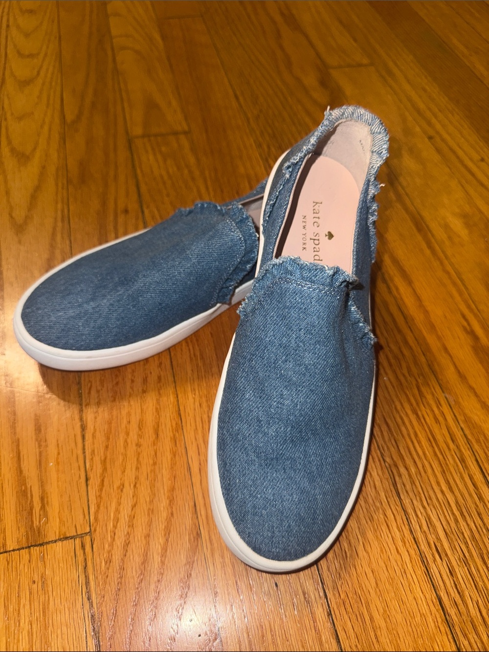kate spade Denim Slip-On Sneakers in Blue